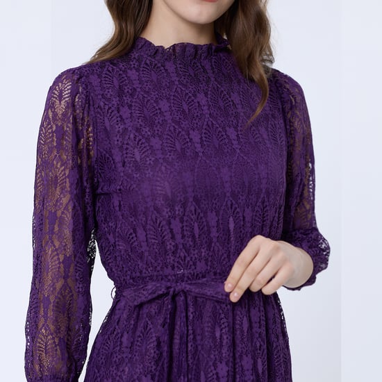 Fit-and-flare kanten jurk - Image 6