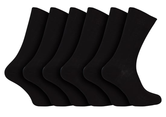 Set van 6 herensokken van 100% naadloos Egyptisch katoen - Zwart - Image 1