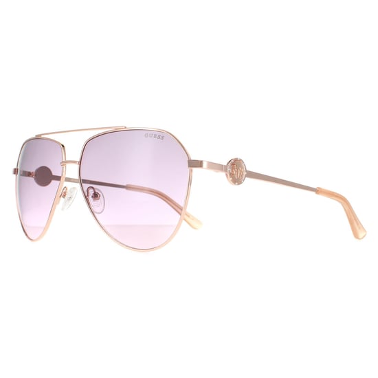 Guess Aviator Womens Shiny Rose Gold Bordeaux Gradient GF6140
