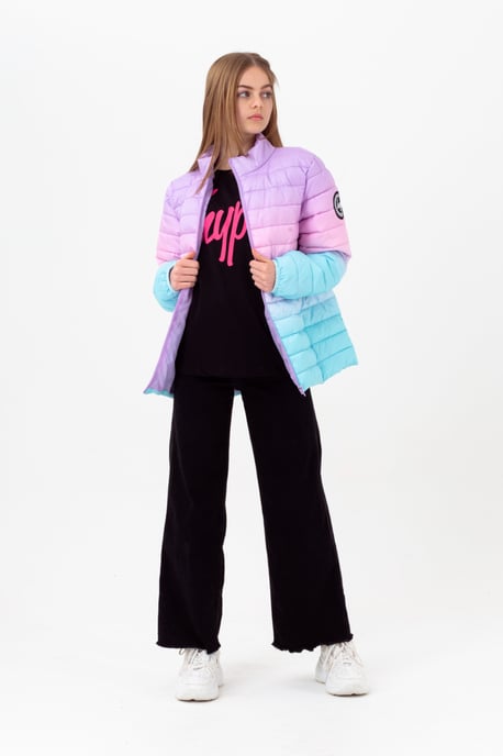 Hype Girls Multi Mykonos Fade Script Lightweight Puffer Jacket