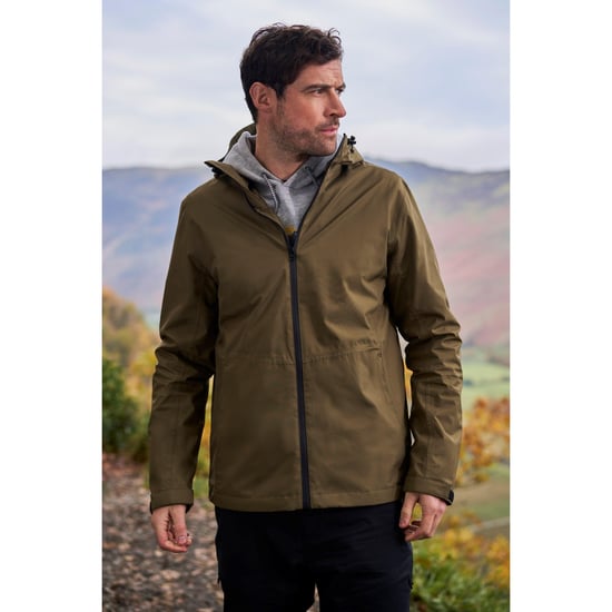 Mountain Warehouse Waterdichte Heren Covert Jacket (Donkere Khaki) - Image 1