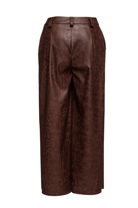 Chocolate Brown Faux Leather Culottes