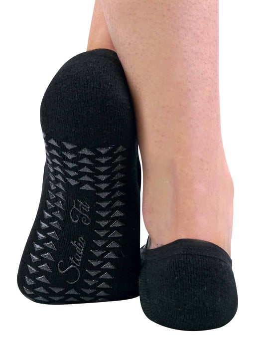 Set van 2 antislip yogasokken voor dames met bandjes - Zwart - Image 2