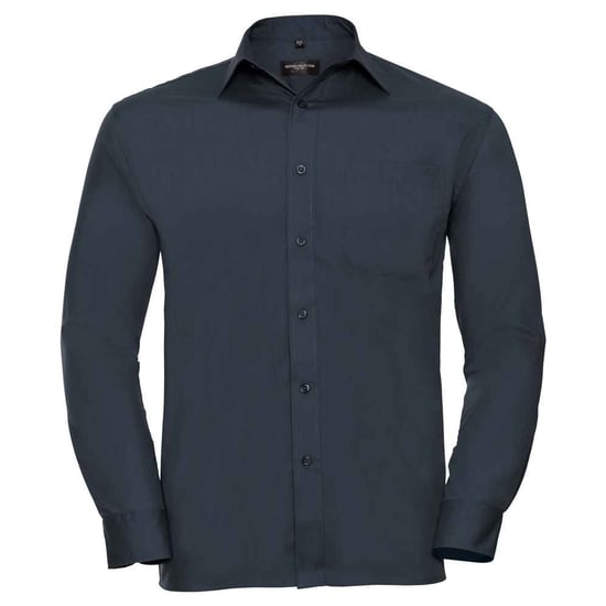 Russell Collection Heren Klassiek Polycotton Overhemd Met Lange Mouwen (Franse marine) - Image 1