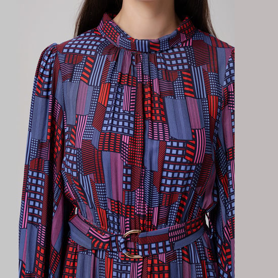 Korte blouse-jurk met grafische print - Image 6