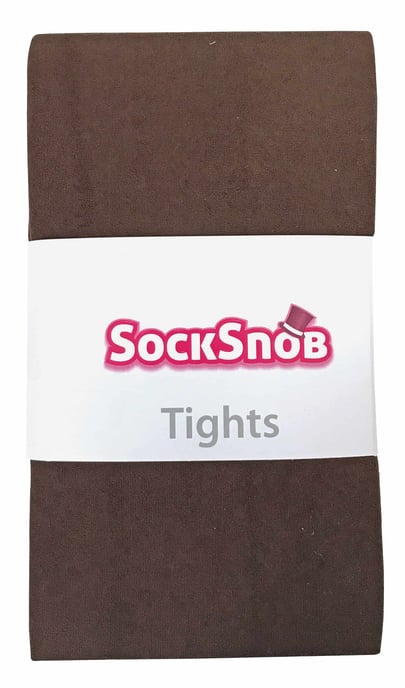 Dames 80 denier ondoorzichtige effen gekleurde panty's - Bruin - Image 2