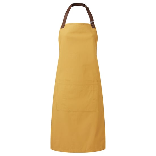 Premier Unisex Adult Annex Oxford Faux Leather Bibbed Full Apron (Mustard)