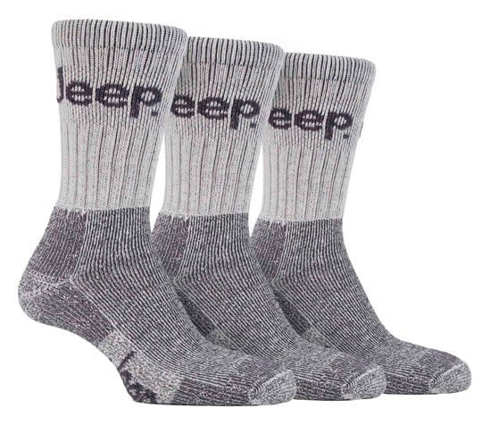 Heren 3 paar Jeep Cushion Sole Hiking werksokken - Steen - Image 1