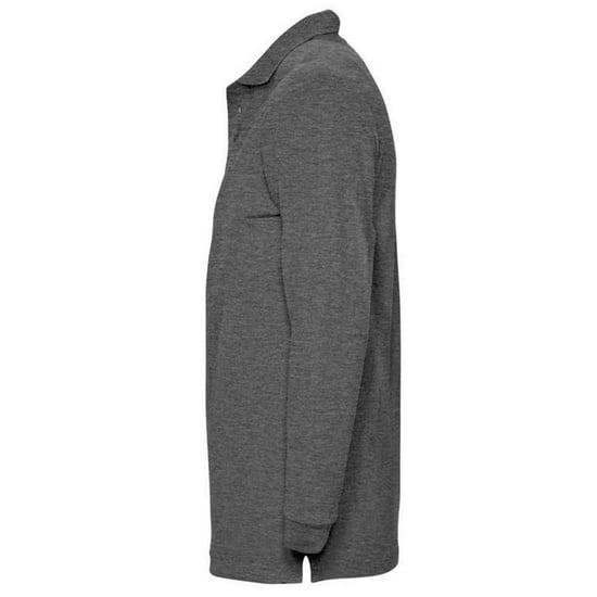SOLS Volwassenen winter II gemêleerd poloshirt met lange mouwen (Houtskoolmelange) - Image 3
