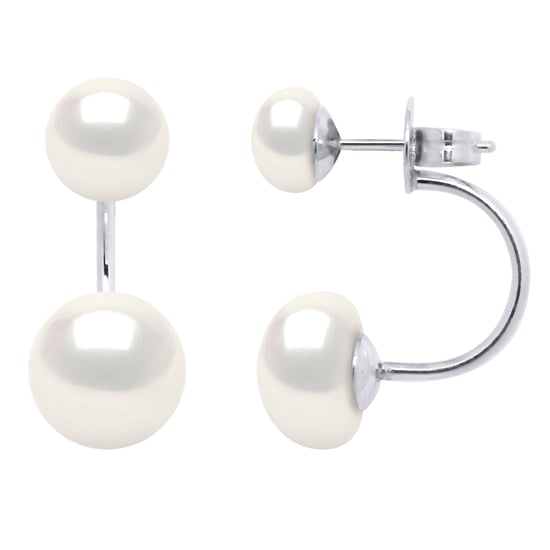 Oorbellen Duo Echte Cultiveerbare Zoetwaterparels Knop 6 en 9 mm - Image 1