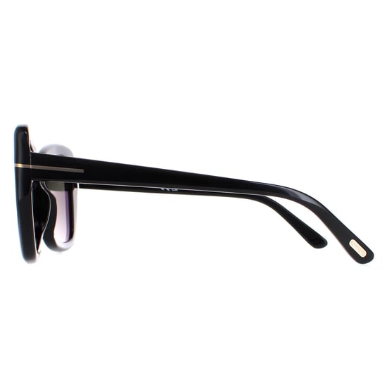 Tom Ford Square Womens Shiny Black Smoke Gradient Maeve FT1008