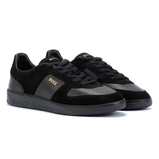 Boss Brandon zwart suède/leren herentrainers - Image 1