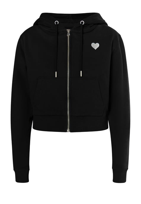 Mymo Bijgesneden hoodie met rits Dames zwart - Image 1