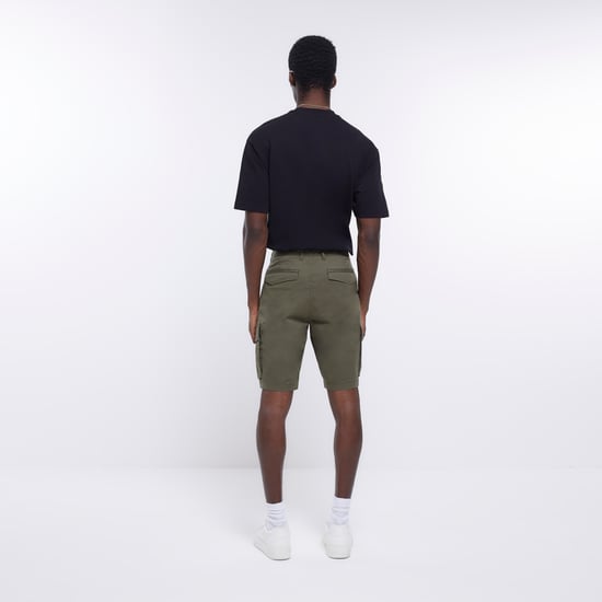 River Island Mens Utility Cargo Shorts Khaki Regular Fit