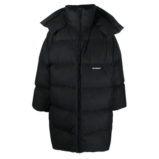 Off-White Bounce Hooded Black Long Puffer Jacket