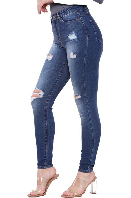 Dames Skinny Stretch Denim Jeans| Enzo Designer Damesmode - Image 3