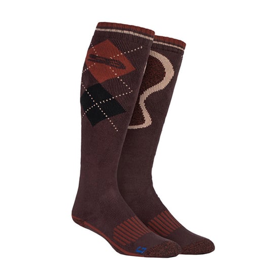 Storm Bloc - Mens Extra Long Knee High Cotton Rich Patterned Wellington Boot Socks - SBGMS007BRN
