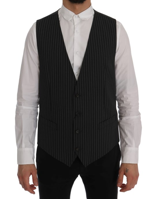 Dolce & Gabbana Grijs wollen stretch vest voor heren - Image 1