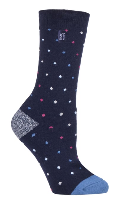 Heat Holders Dames Ultra Lite thermo geklede sokken - Navy Spots (Bes) - Image 1