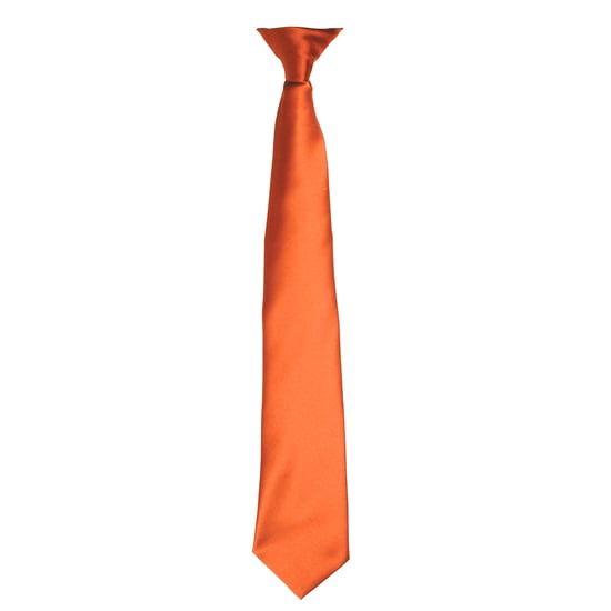 Premier Kleuren Heren Satin Clip Tie (Oranje) - Image 1