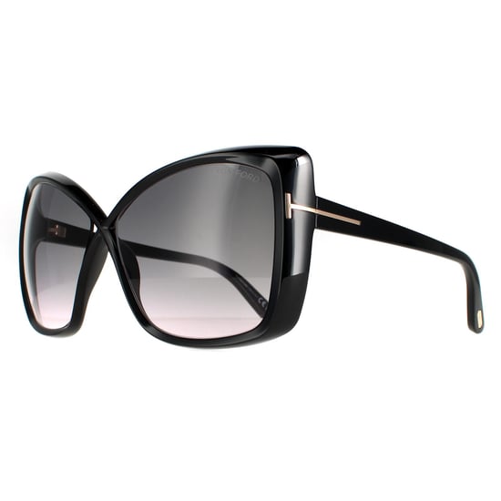 Tom Ford Butterfly Womens Shiny Black Smoke Gradient FT0943 Jasmin Sunglasses