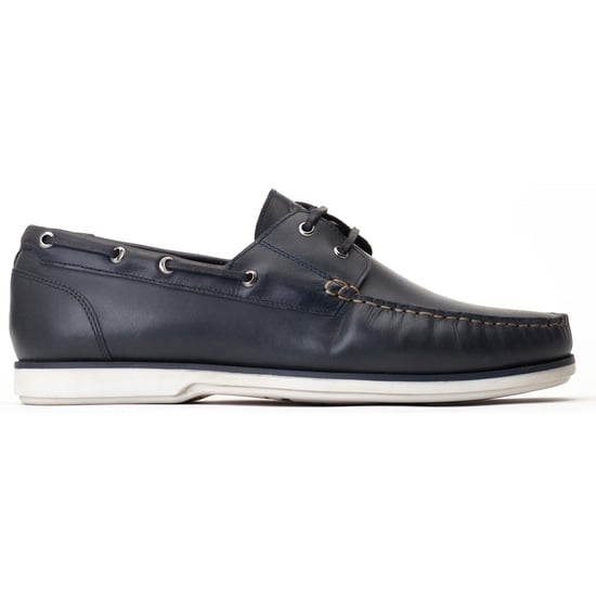 Base London Stern Leer Heren Navy Bootschoenen - Image 5