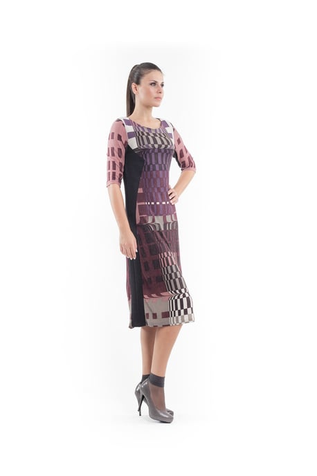 Geometric Pattern Sweater Dress
