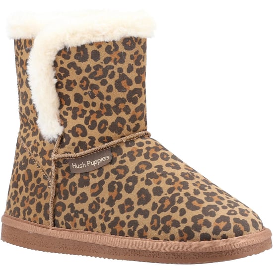 Hush Puppies Dames/dames Ashleigh luipaardprint suède pantoffellaarsjes (Bruin) - Image 1