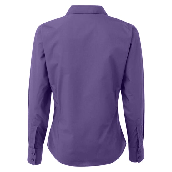 Premier Dames/Dames Popeline Blouse met Lange Mouwen (Paars) - Image 2
