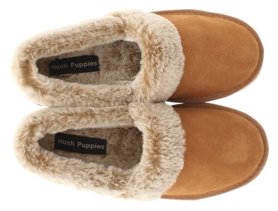 Hush Puppies Ariel Suède Dames Pantoffels In Tan - Image 6