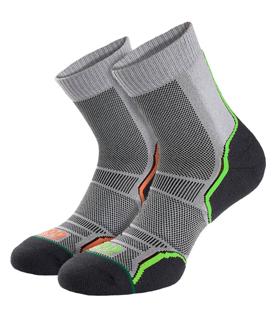 1000 Mile - 2-Pack Heren Trail Enkele Laag Vochtregulerende Merino Wol Sokken - Grijs - Image 1