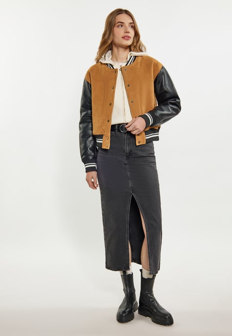 Dreimaster Jas Dames Camel zwart - Image 2
