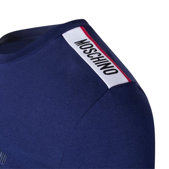 Moschino Taped Shoulder Logo Navy BlueT-Shirt