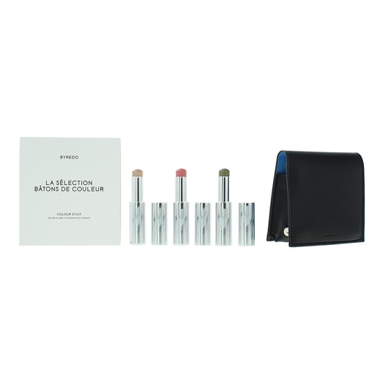 Byredo Colour Stick Set 3 x 9g with Leather Pouch Blue - Solar Flare, Flower Play + Kumato