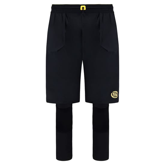 Skins Series-5 Travel & Recovery Black Men 2in1 Tights With Shorts SF00500399001