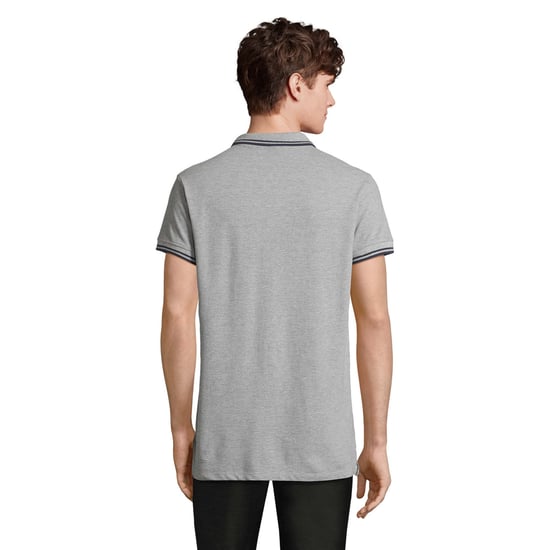 SOLS Heren Pasadena Melange Poloshirt (Grijs Melange/Zwaar) - Image 2