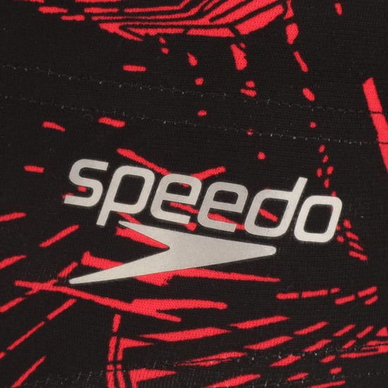 Men's Speedo Allover 7cm Swim Briefs in Black Red