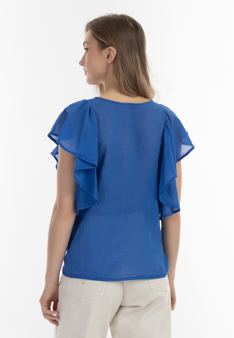 Dreimaster Blouse shirt Dames blauw - Image 4