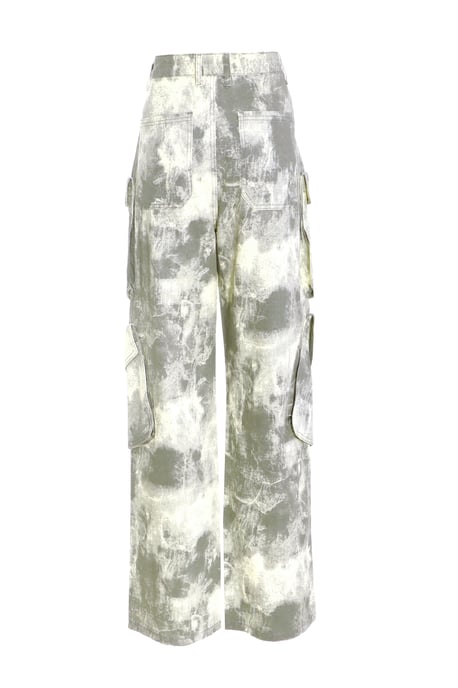 Grey Camo Print Cargo Trouser