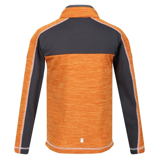 Regatta Childrens/Kids Hewley Recycled Half Zip Fleece Top (Orange Pepper/Seal Grey)