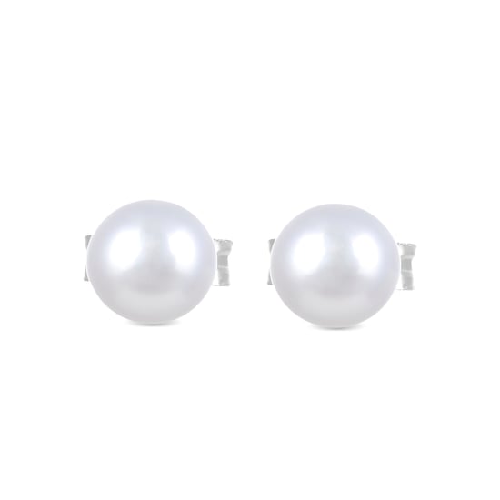 Luxenter oorbellen, basis 925 sterling zilver en witte parel met gerhodineerde afwerking - Image 1