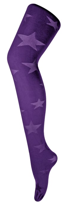 Sock Snob Dames80 denier ondoorzichtig patroon panty's - Star Imperial Purple - Image 1