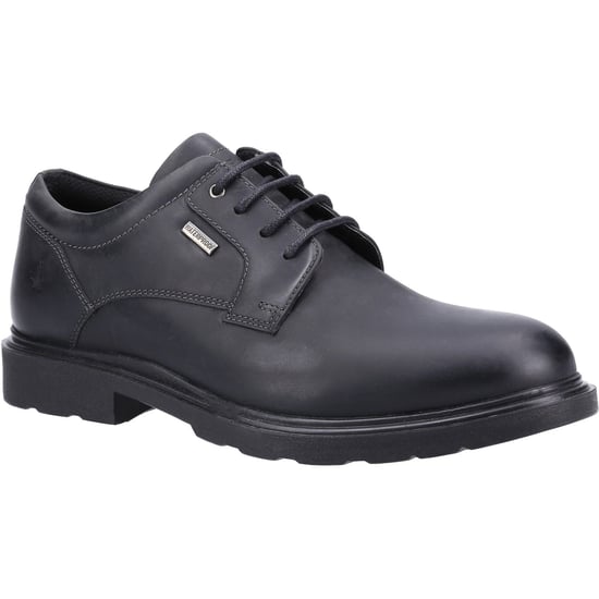 Hush Puppies Pearce Leer Heren Zwart Veterschoenen - Image 1