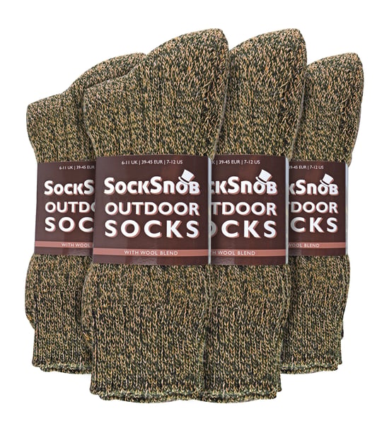 Sock Snob - 12 paar wollen laarzensokken voor heren - Bruin - Image 2