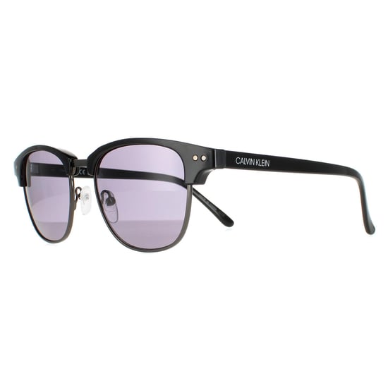 Calvin Klein Square Mens Shiny Black Solid Smoke CK20314S