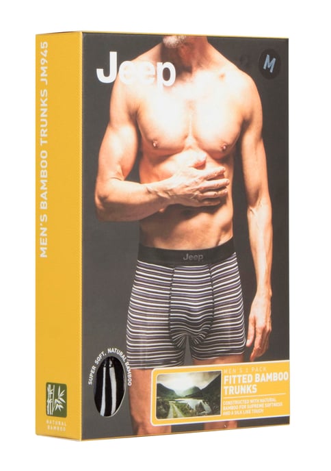 Jeep - Set van 2 boxershorts van naturel bamboe voor heren - Zwart / Char - Image 2
