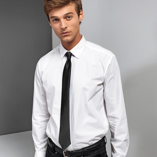 Premier Kleuren Heren Satin Clip Tie (Zwart) - Image 2
