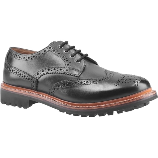 Cotswold Heren Quenington Commando Lace Up Dress Leather Shoe (Zwart) - Image 1