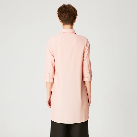 Lang shirt met geknoopte panelen vooraan - Image 4