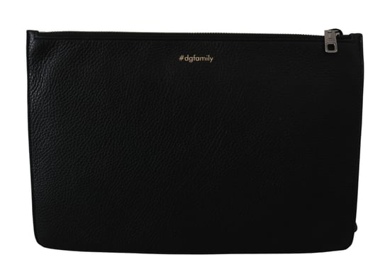 Dolce & Gabbana Zwarte Leren Clutch Document Tas Portemonnee - Image 3